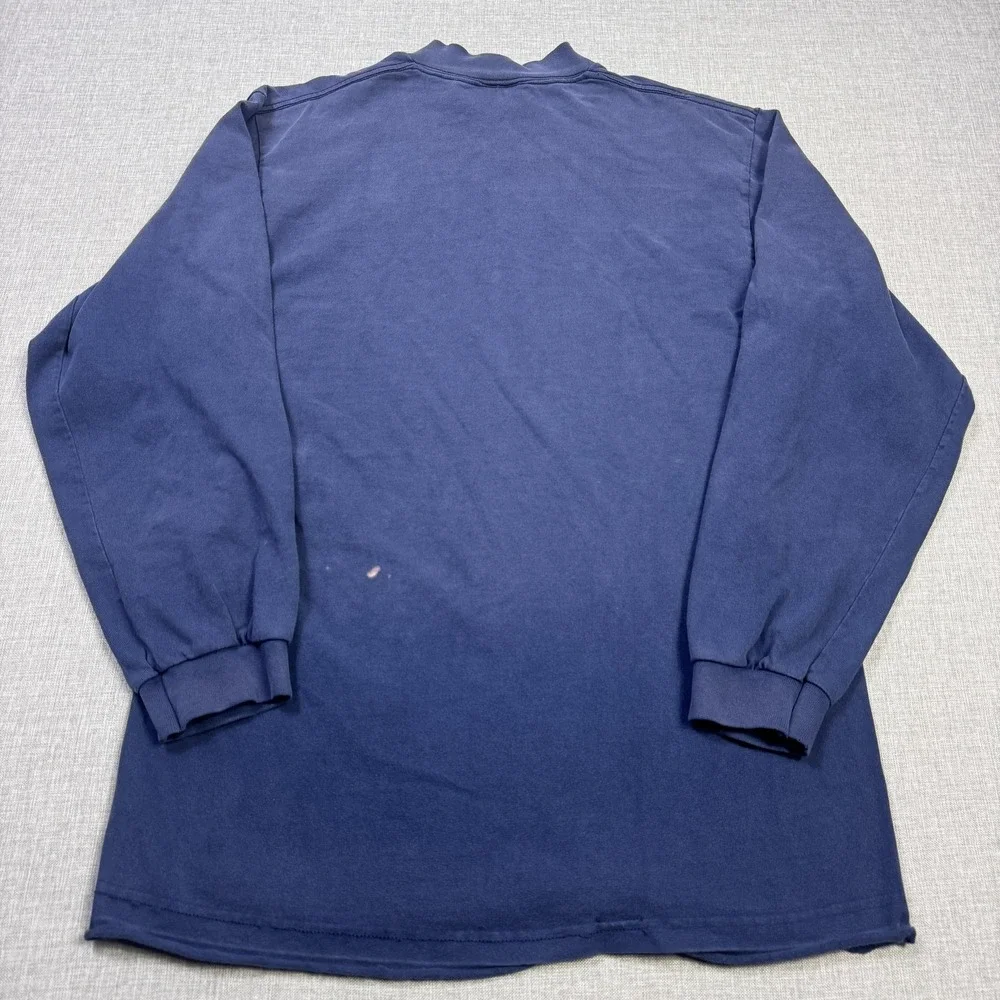Nike Vintage 90s Michigan Wolverines Mock Neck Long Sleeve Shirt Men Medium Blue